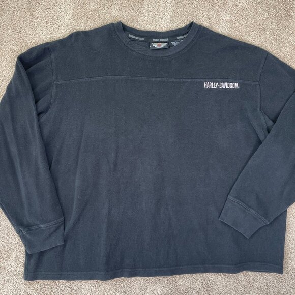 Harley Davidson Shirt 3XL Biker Motorcycle Thermal Embroidered Sword Tribal Y2K - Picture 5 of 8